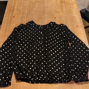 The Limited Black and Silver Polka Dot Blouse